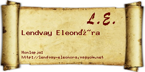 Lendvay Eleonóra névjegykártya